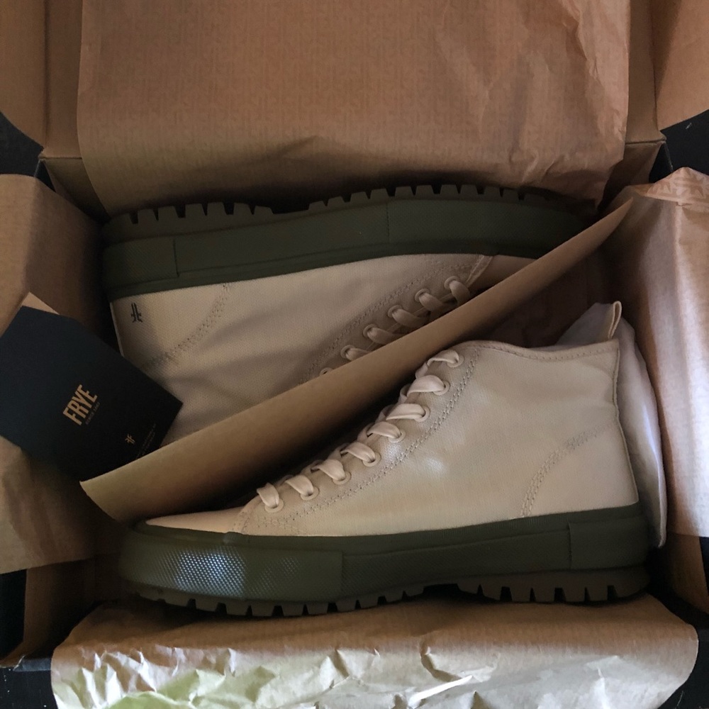 Frye canvas leather high top sneaker - Picture 4 of 7